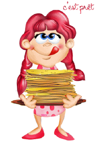 Gif animé Chandeleur crêpes fille